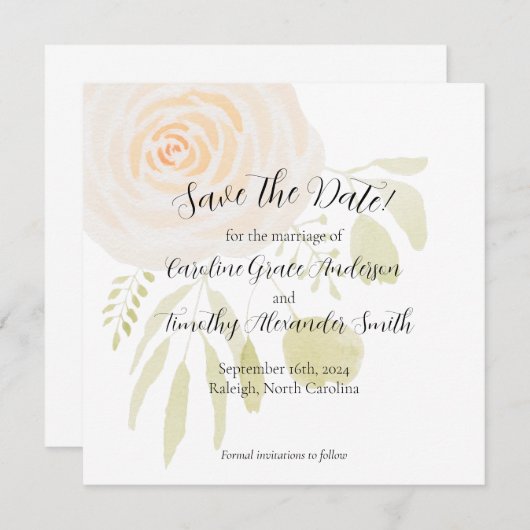 Save the Date Rose (Vorne/Hinten)