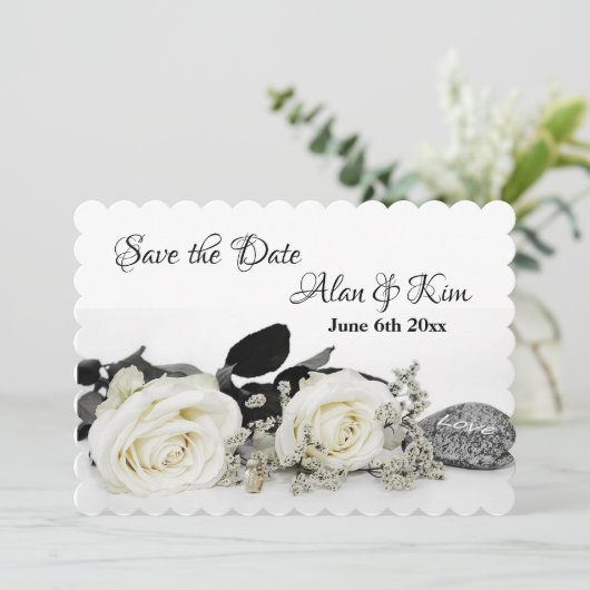 Save the Date Rose (Stehend Vorderseite)