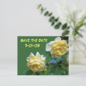 Save the Date Rose Blume Foto Postkarte (Stehend Vorderseite)