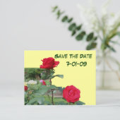 Save the Date Rose Blume Foto Postkarte (Stehend Vorderseite)