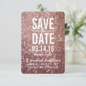 Save The Date | Rose Glitzer Fab (Stehend Vorderseite)