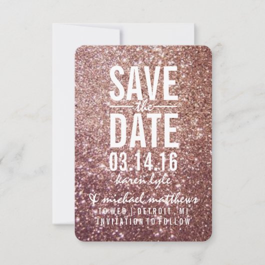 Save The Date | Rose Glitzer Fab (Vorderseite)