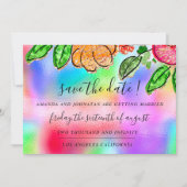 Save the Date Rose Glitzer Holograph Blue (Vorderseite)
