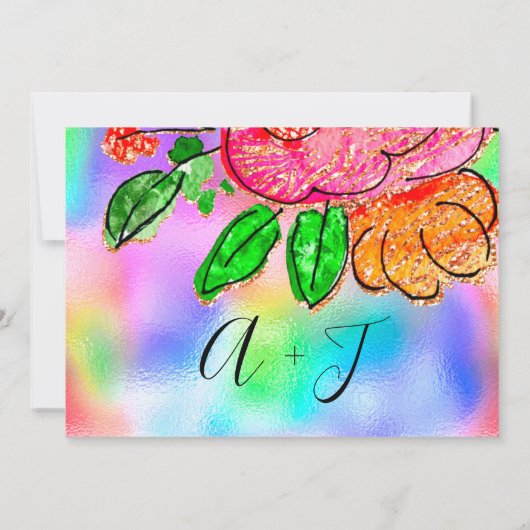 Save the Date Rose Glitzer Holograph Blue (Rückseite)