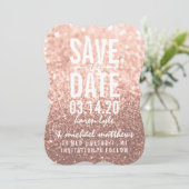 Save The Date | Rose Gold Glitzer Fab (Stehend Vorderseite)