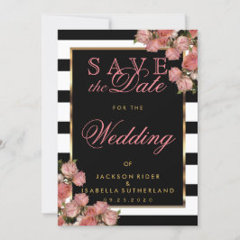 Save the Date Rose Gold mit Schwarz und Weiß