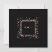 Save The Date Rose Gold Schwarz Glitter Monogram L (Rückseite)