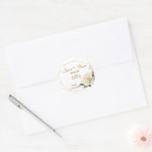 Save the Date Rose Gold Wedding Runder Aufkleber (Umschlag)