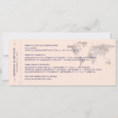 Save the Date Rose Gold World Map Boarding Pass (Rückseite)