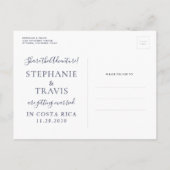 Save the Date Rose Gold World Map Save the Date Ankündigungspostkarte (Rückseite)