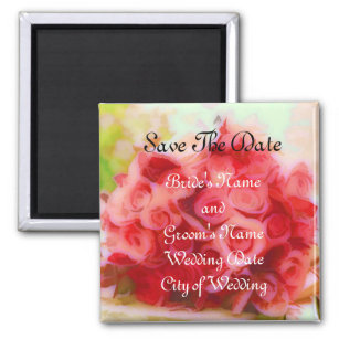 Save the Date Rose Magnet