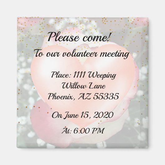 Save the Date Rose Magnet (Vorne)