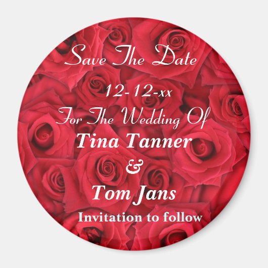 SAVE THE DATE ROSE MAGNET-VORLAGEN MAGNET (Vorne)
