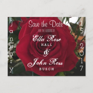 Save the Date Rose Postkarte