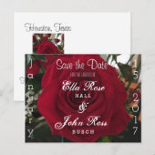 Save the Date Rose Postkarte (Vorne/Hinten)