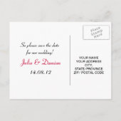 Save the Date Rose Postkarte (Rückseite)