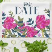 Save the Date Rose und Petalen. Geschirrtuch (Gefaltet)