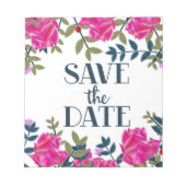 Save the Date Rose und Petalen. Notizblock (Vorderseite)