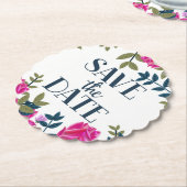 Save the Date Rose und Petalen. Untersetzer (angewinkelt)