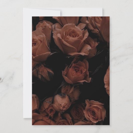 Save the Date - Rose verblasst Einladung (Rückseite)