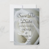 Save the Date - Rose weiß texturiert (Vorderseite)