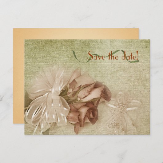 Save the Date Rosenstrauch Ankündigungspostkarte (Vorne/Hinten)