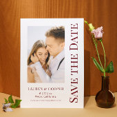 Save the Date Rosewood Red Stylish Modern Wedding