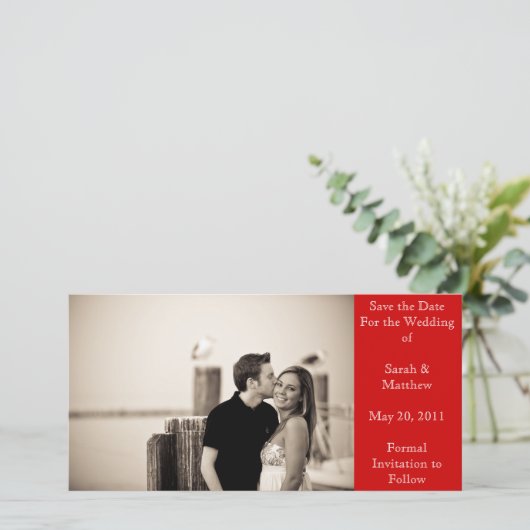 Save the Date - rot (Stehend Vorderseite)