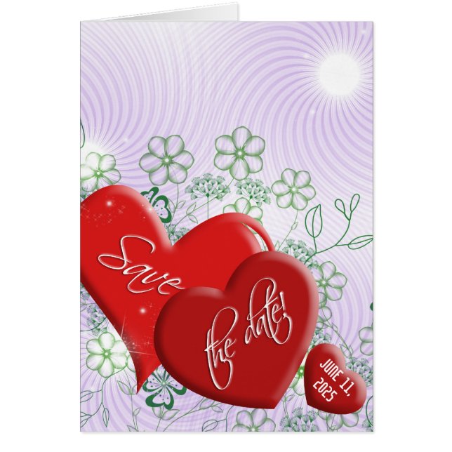 Save the Date rote Herzen (Vorne)