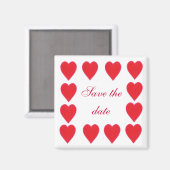 Save the Date, rote Herzen grenzen Magnete Magnet (Vorderseite/Rückseite)