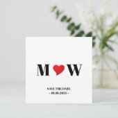 Save the Date rote Herzklopfkarte (Stehend Vorderseite)