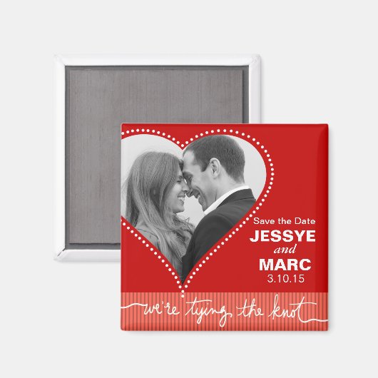 Save the Date rote Koralle Magnet (Vorderseite/Rückseite)