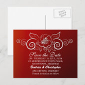 Save the Date rote Postkarten (Vorne/Hinten)