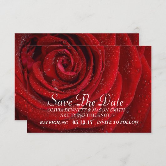 SAVE THE DATE - ROTE ROSE (Vorne/Hinten)