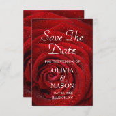 Save the Date - Rote Rose texturiert (Vorne/Hinten)