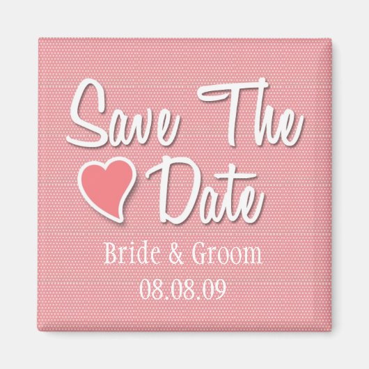 Save the Date roter Magnetmagnet Magnet (Vorne)