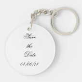 Save the Date rotes Stilett und Schlüsselanhänger (Rückseite)