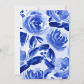 Save The Date. Royal Blue Floral Wedding Cards Date (Rückseite)