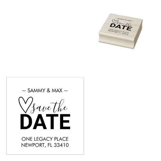 Save the Date Rücksendeadresse Gummistempel (Stempel)