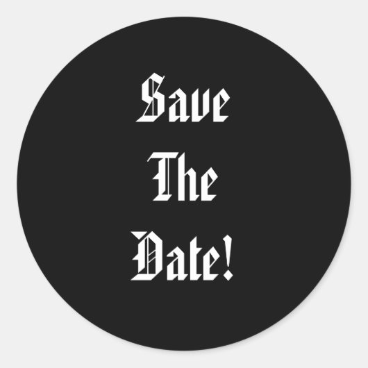 Save The Date Runder Aufkleber (Vorderseite)
