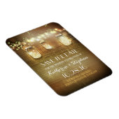 Save the Date Rustic Barn Wood Mason Jars Magnet (Rechte Seite)