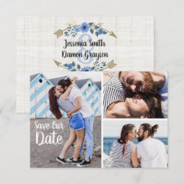 Save the Date Rustic Boho Arrows & Floral Foto Einladung