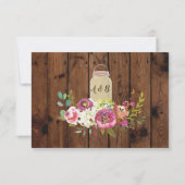 Save the Date Rustic Jar Lights Wood Floral Einlad (Rückseite)