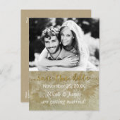 SAVE THE DATE Rustic Kraft Paper Winter Foto Ankündigungspostkarte (Vorne/Hinten)