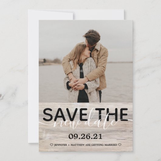 Save the Date Rustic Wedding Foto Ankündigung (Vorderseite)