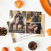 Save the Date Rustic Wood Wedding Foto Collage