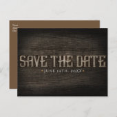 SAVE THE DATE Rustic Wood Western Verlobung Postkarte (Vorne/Hinten)