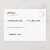 Save the Date rustikal-gelbbraunes Holz Sonnenblum Ankündigungspostkarte (Rückseite)