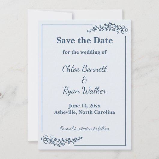 Save the Date rustikal, monochrom (Vorderseite)