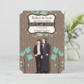 Save the Date rustikal, zwei Gärten (Stehend Vorderseite)